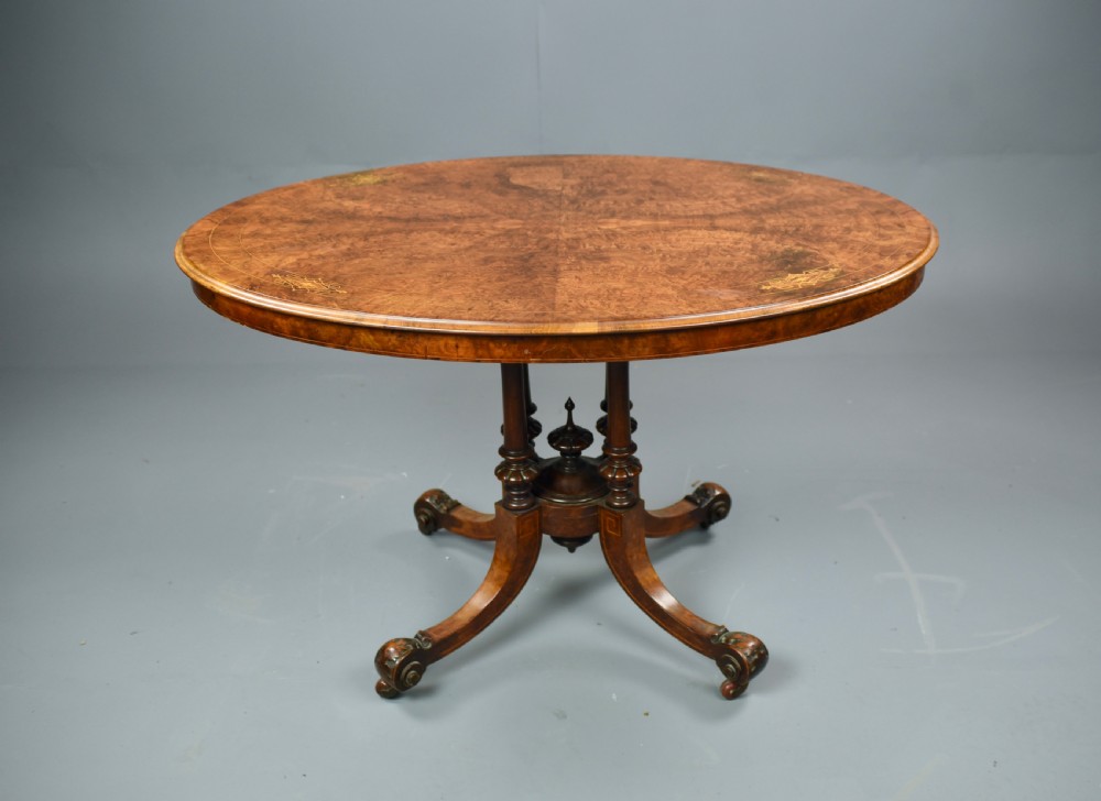 Victorian inlaid walnut centre occasional table 