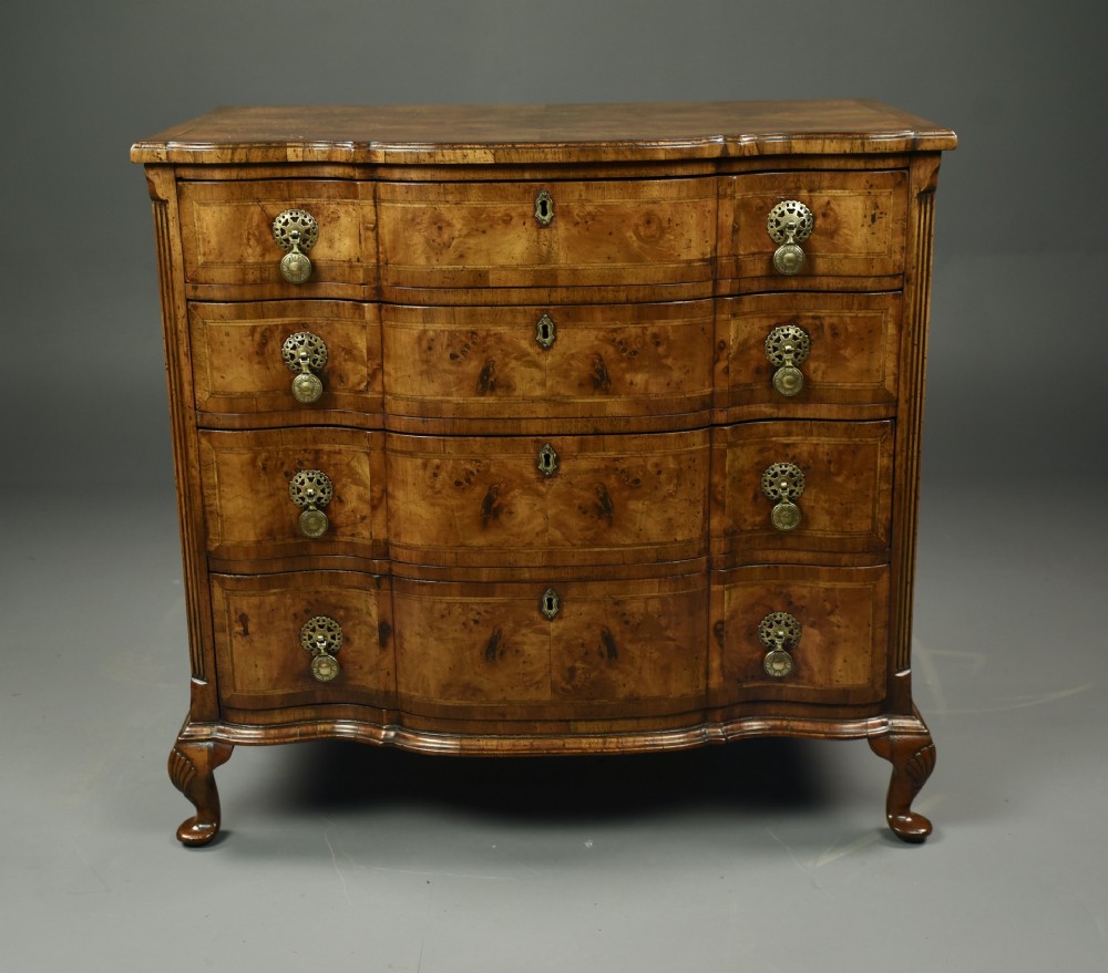 burr walnut chest of drawers 
