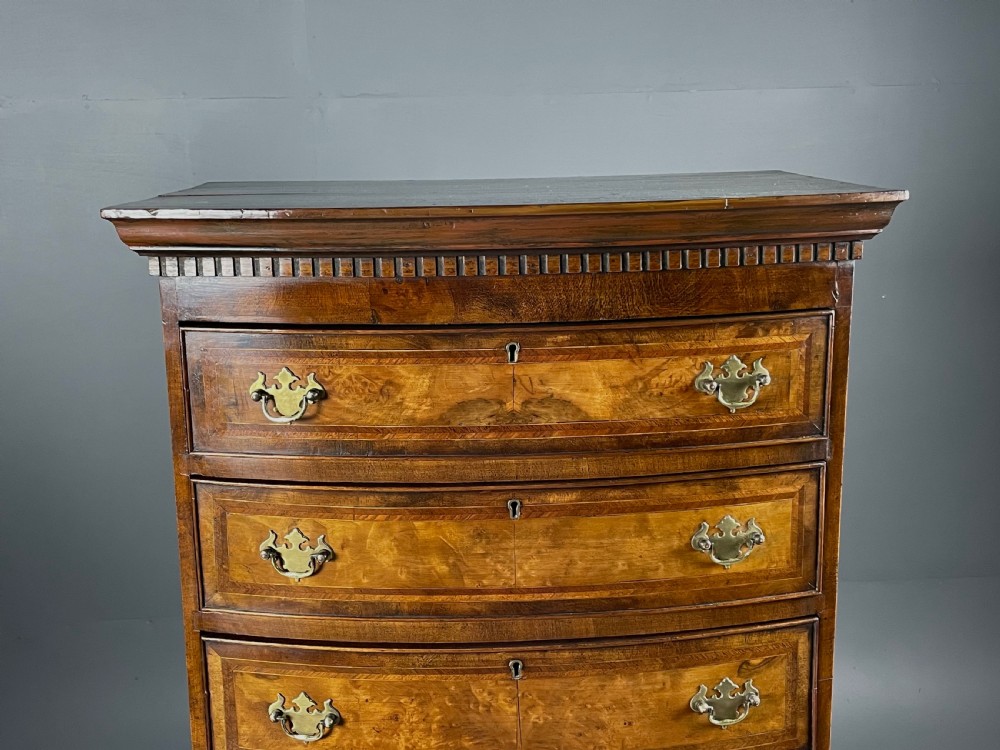 walnut bow front chest on chest  View VI