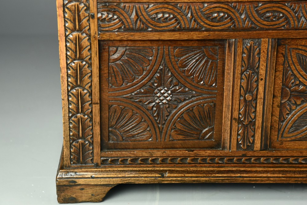 carved oak hall bench box settle  View VI