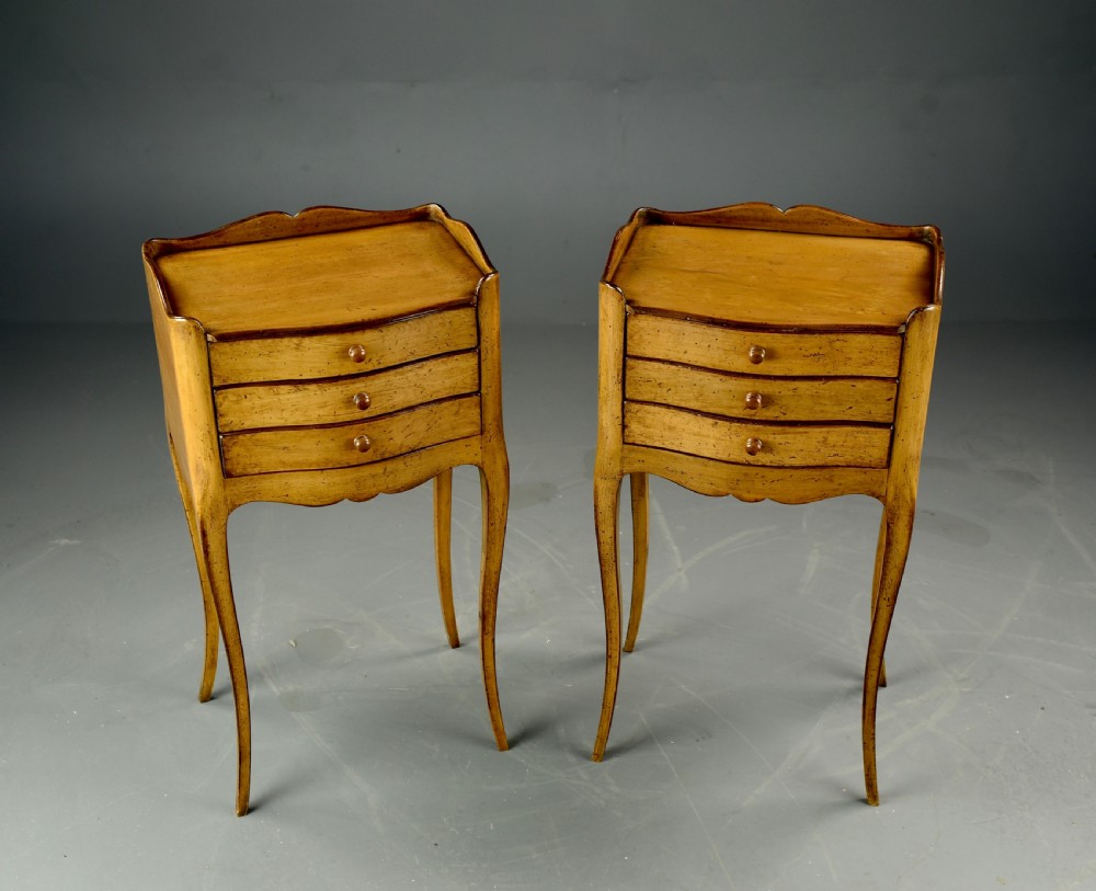 pair of French bedside chests of drawers  View II