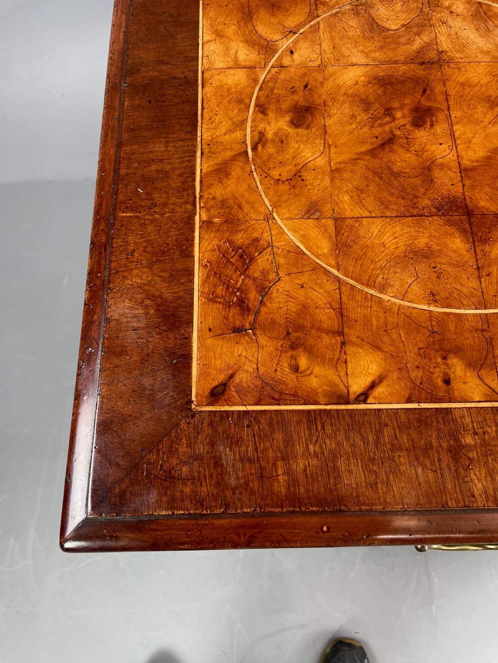 18th century walnut and yew oyster chest of drawers  View VII