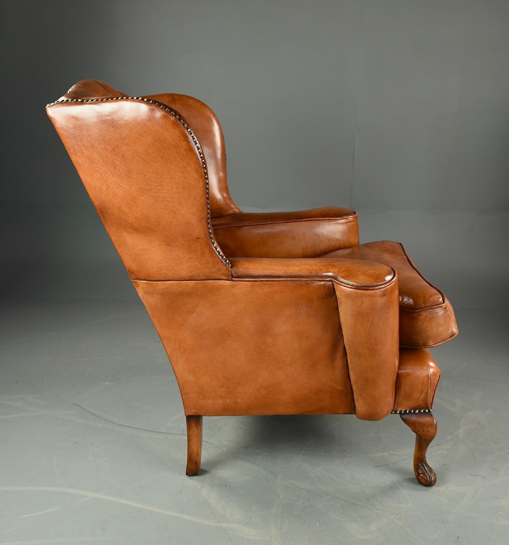 pair of leather wing chairs  View IV