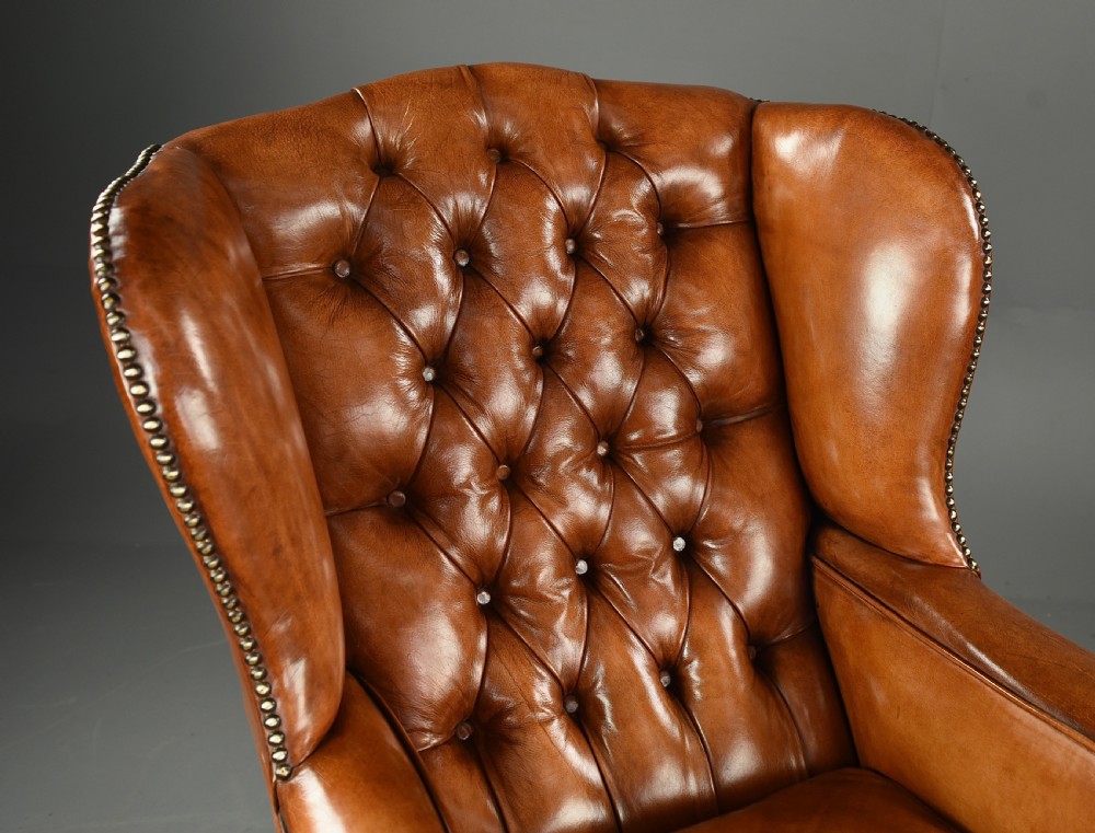 pair of leather wing chairs  View VI