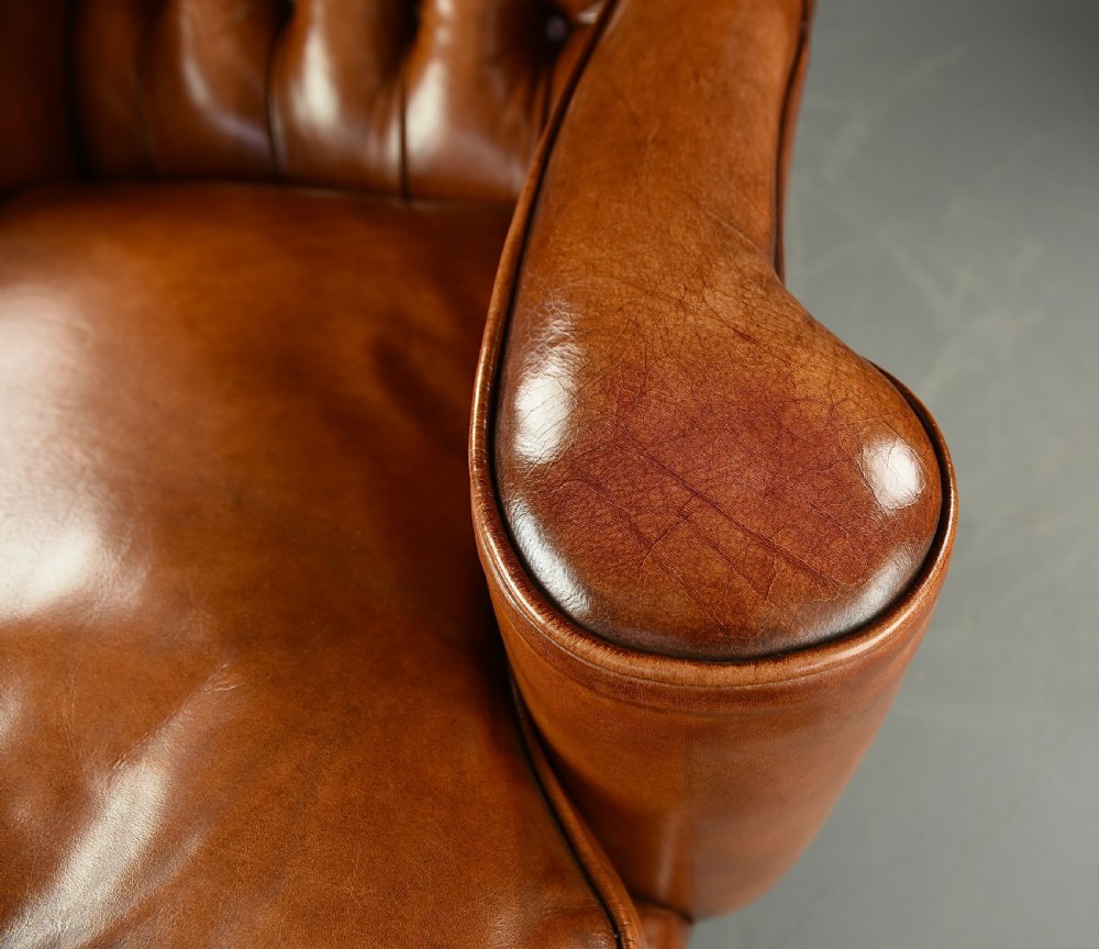 pair of leather wing chairs  View VIII
