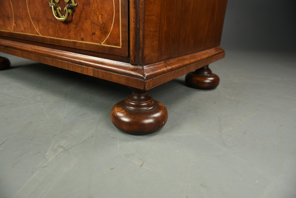 18th century oyster and walnut chest of drawers  View V