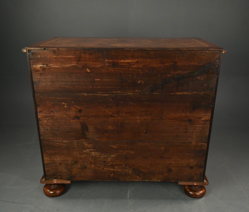 18th century oyster and walnut chest of drawers  View X