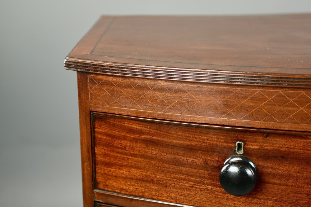 Georgian mahogany bow front chest of drawers  View II