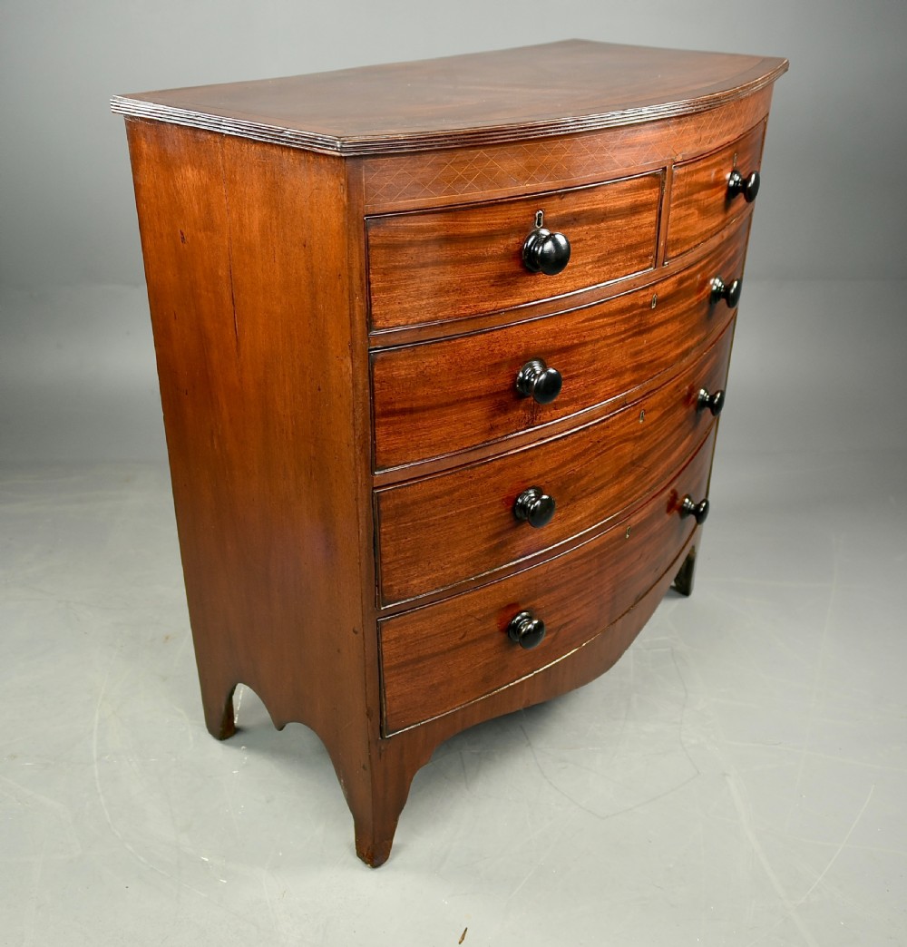 Georgian mahogany bow front chest of drawers  View IV