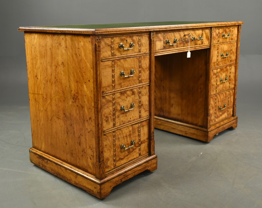 Heals of London arts and crafts pedestal desk  View II