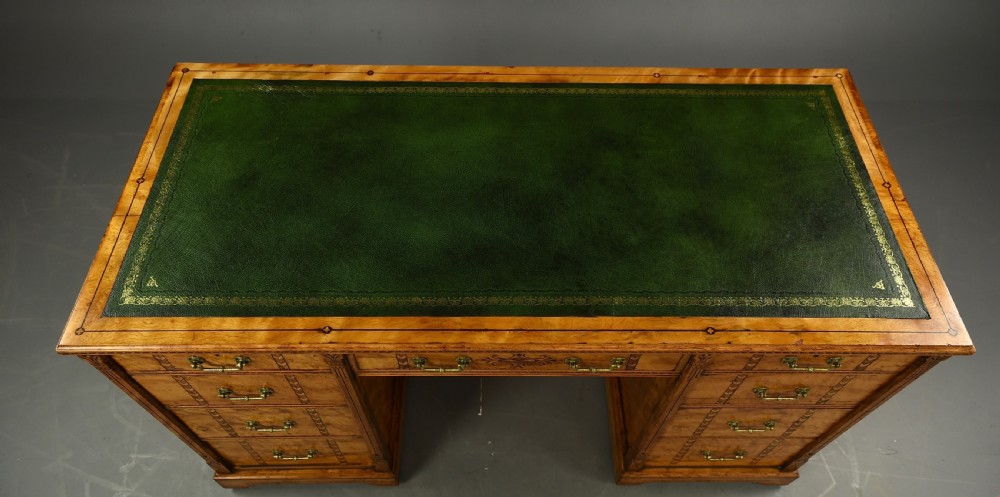 Heals of London arts and crafts pedestal desk  View VII