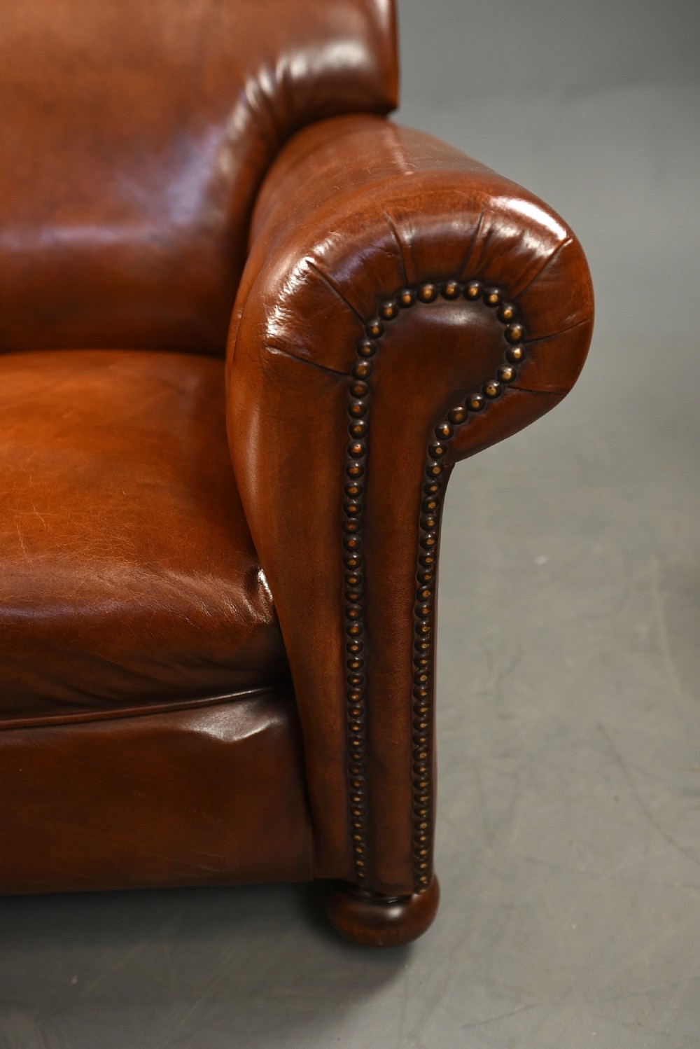 pair of Edwardian leather club arm chairs  View VI