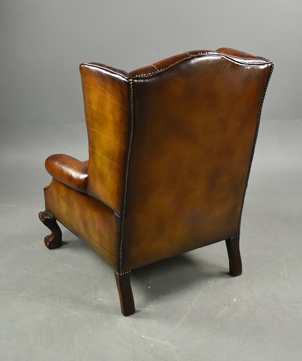 Georgian leather wing chair  View IV