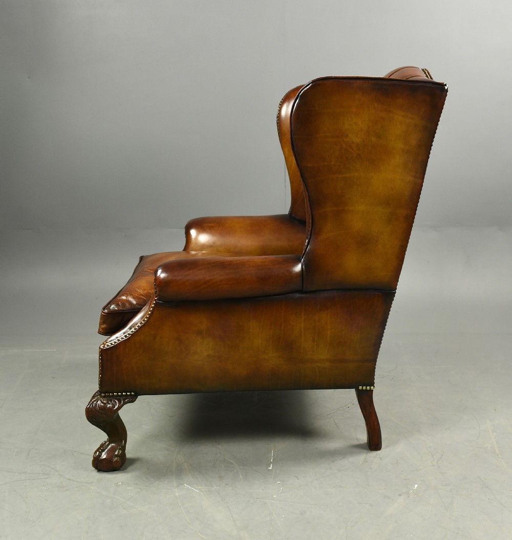 Georgian leather wing chair  View V