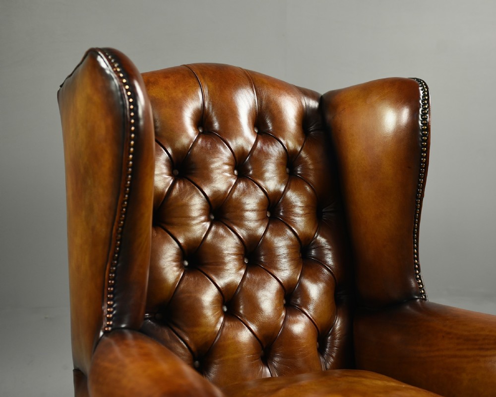 Georgian leather wing chair  View VI