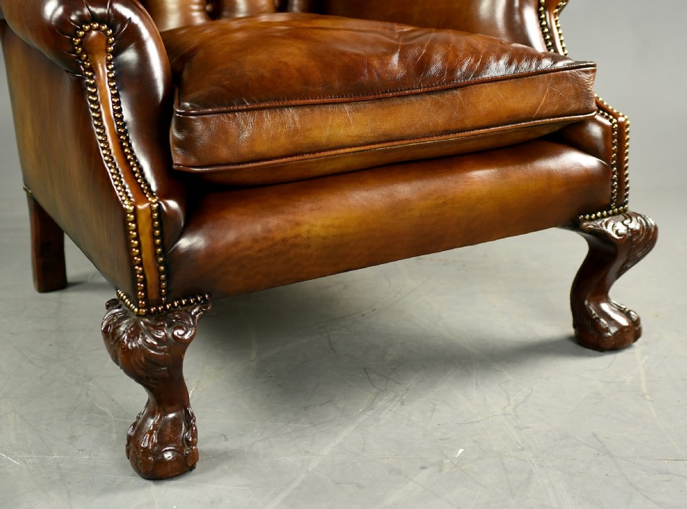 Georgian leather wing chair  View VIII