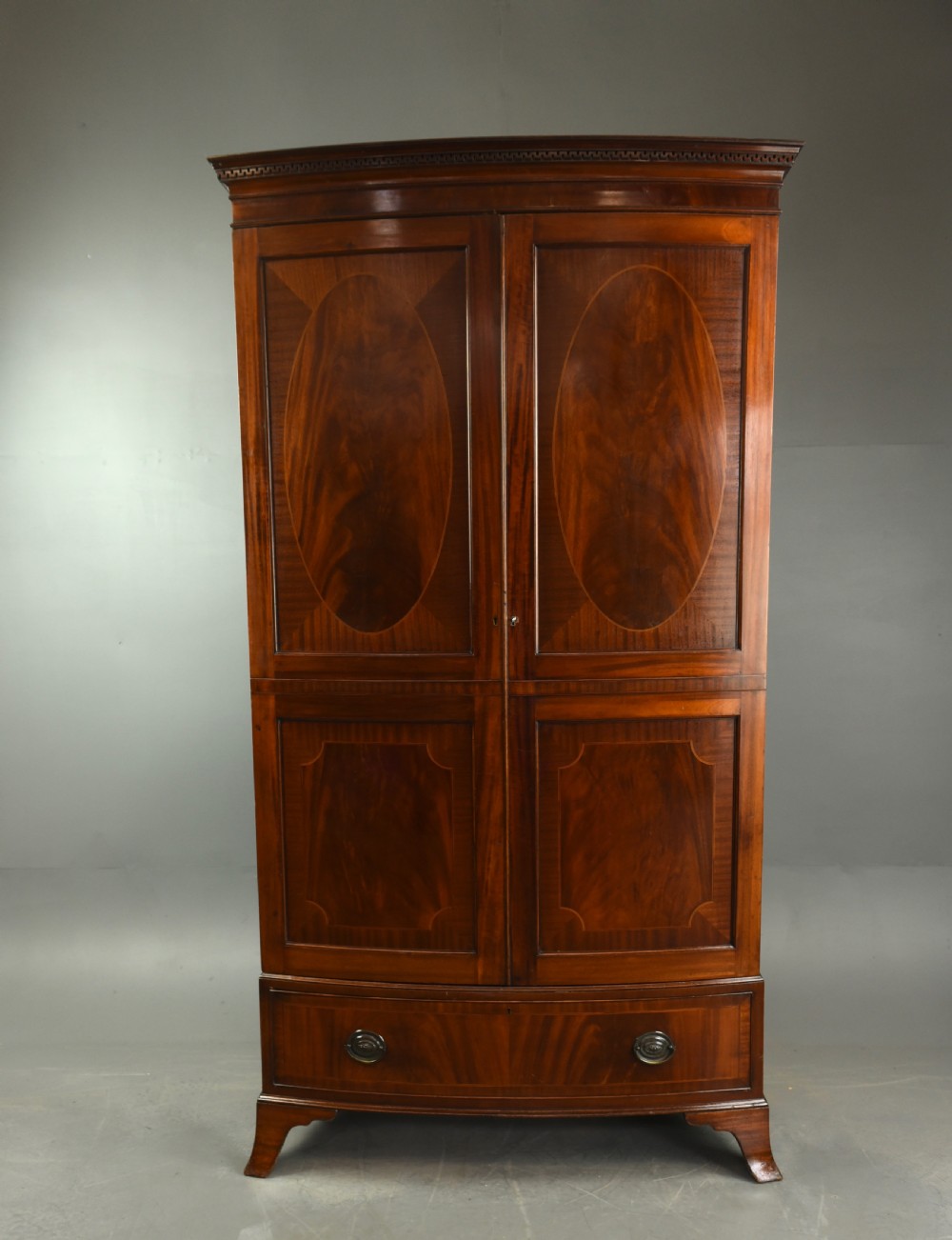 mahogany bow front wardrobe 