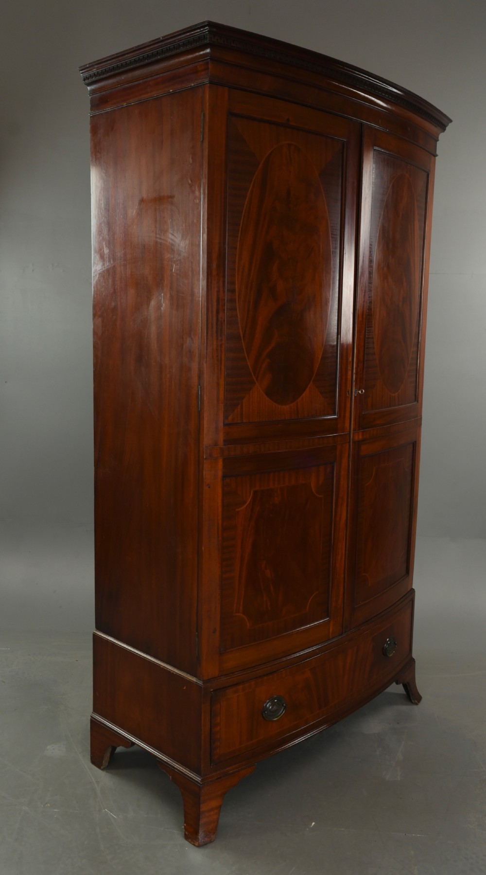 mahogany bow front wardrobe  View II