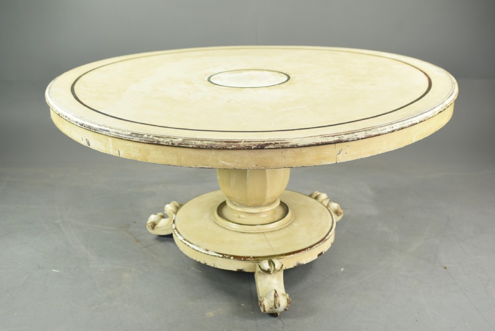19th century painted mahogany circular centre or dining table 
