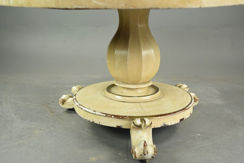 19th century painted mahogany circular centre or dining table  View II