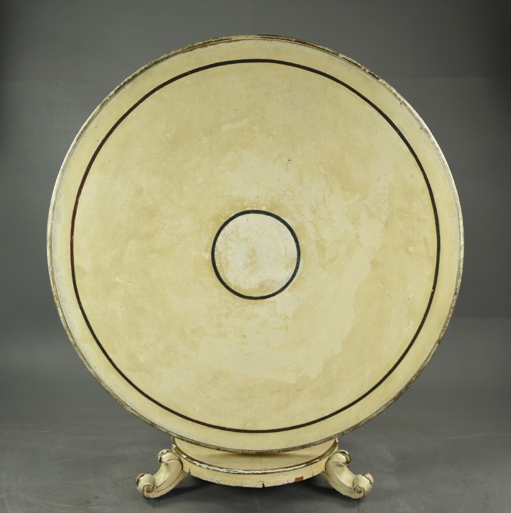 19th century painted mahogany circular centre or dining table  View V