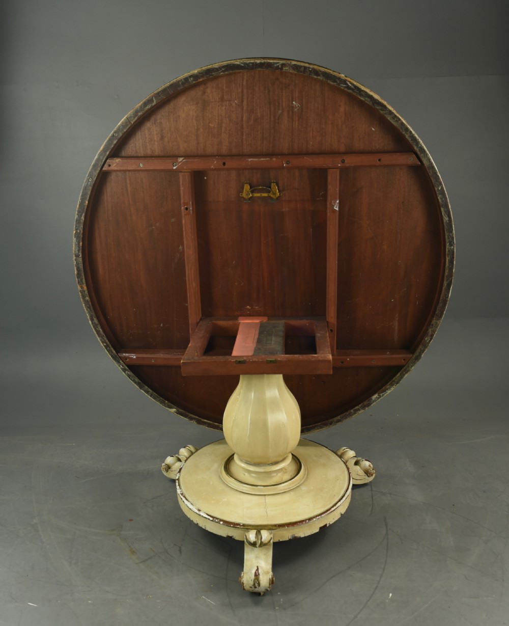 19th century painted mahogany circular centre or dining table  View VI