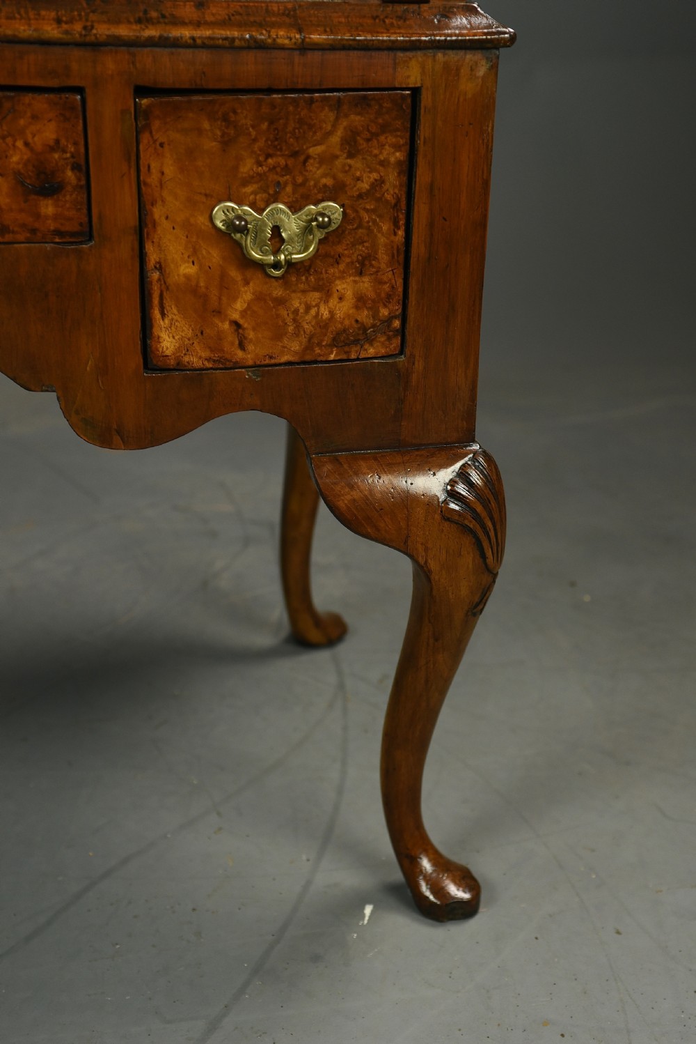 small Georgian burr walnut bureau  View VII