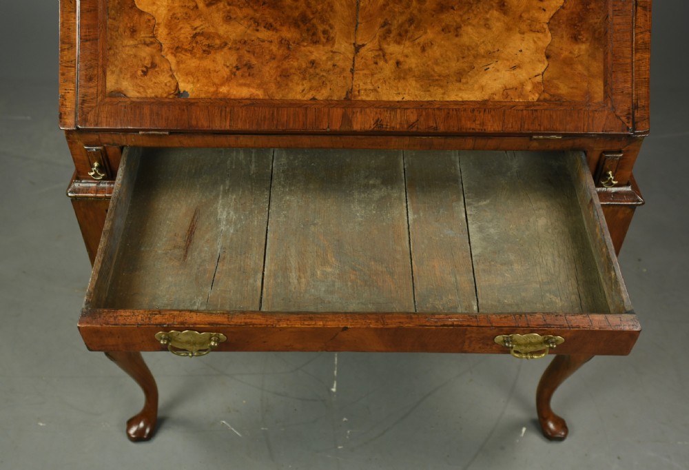 small Georgian burr walnut bureau  View VIII