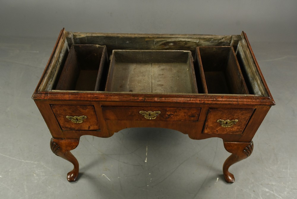 small Georgian burr walnut bureau  View X