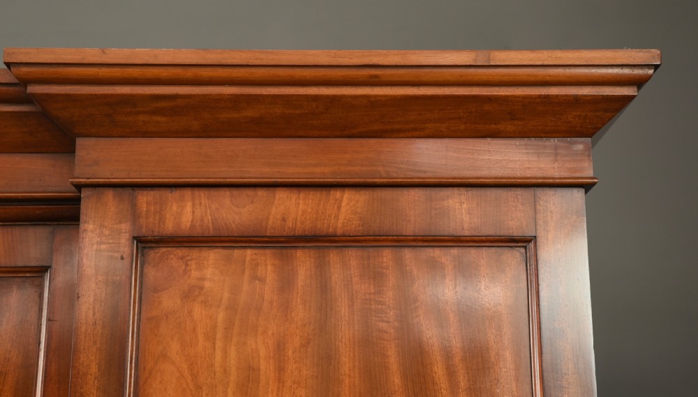 large Georgian mahogany breakfront wardrobe  View V