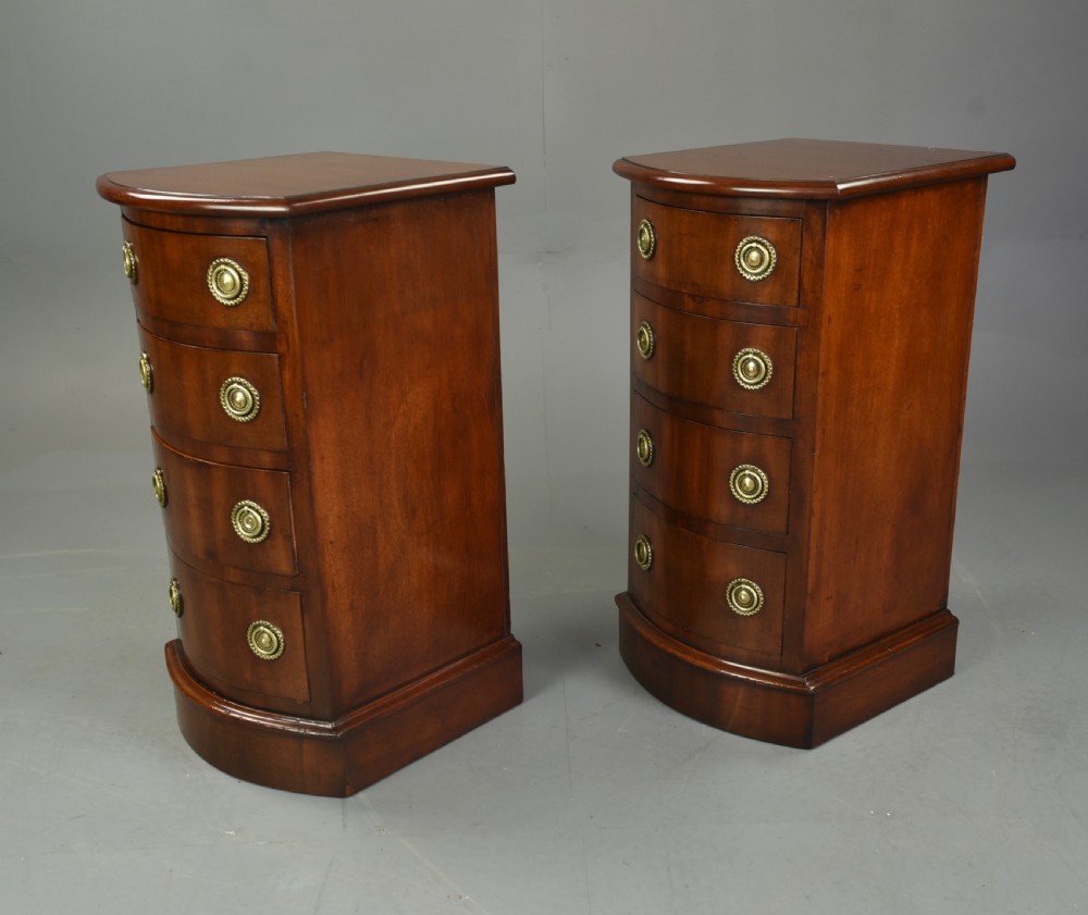 Pair of Victorian mahogany bow front bedside chests of drawers  View III