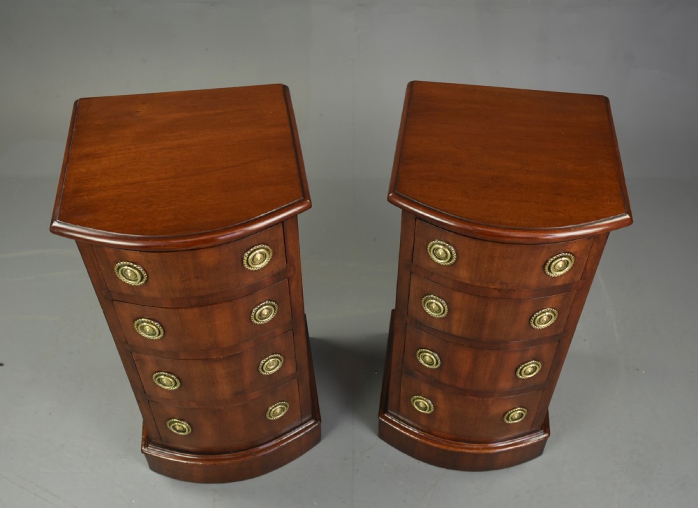 Pair of Victorian mahogany bow front bedside chests of drawers  View IV