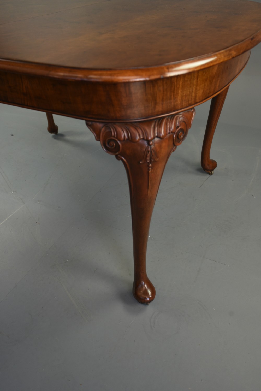 Burr walnut dining table and six chairs  View III