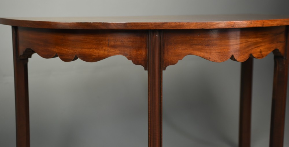 Pair of Georgian mahogany demi lune  console tables  View VI