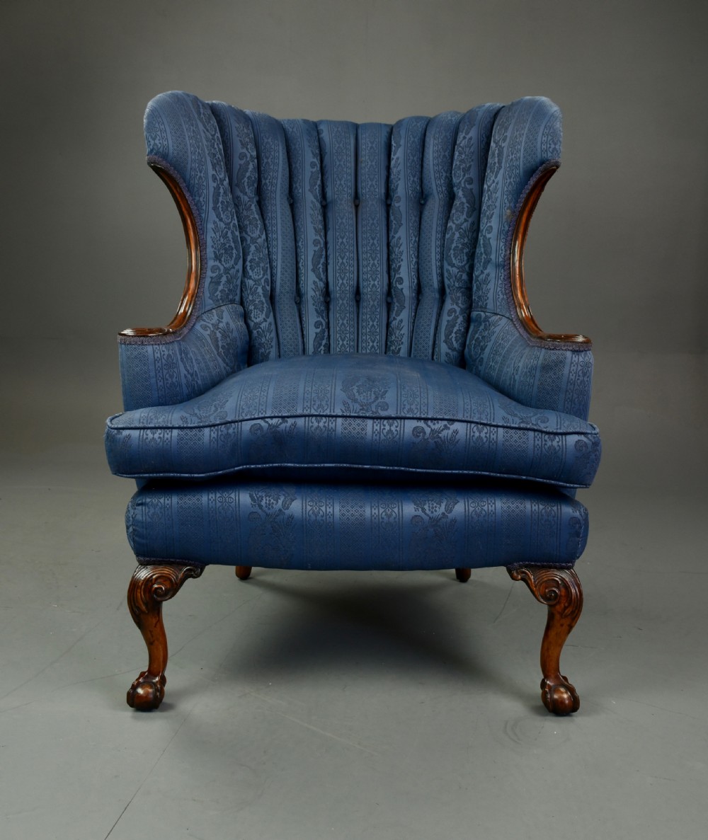 barrel back fireside wing chair  View II