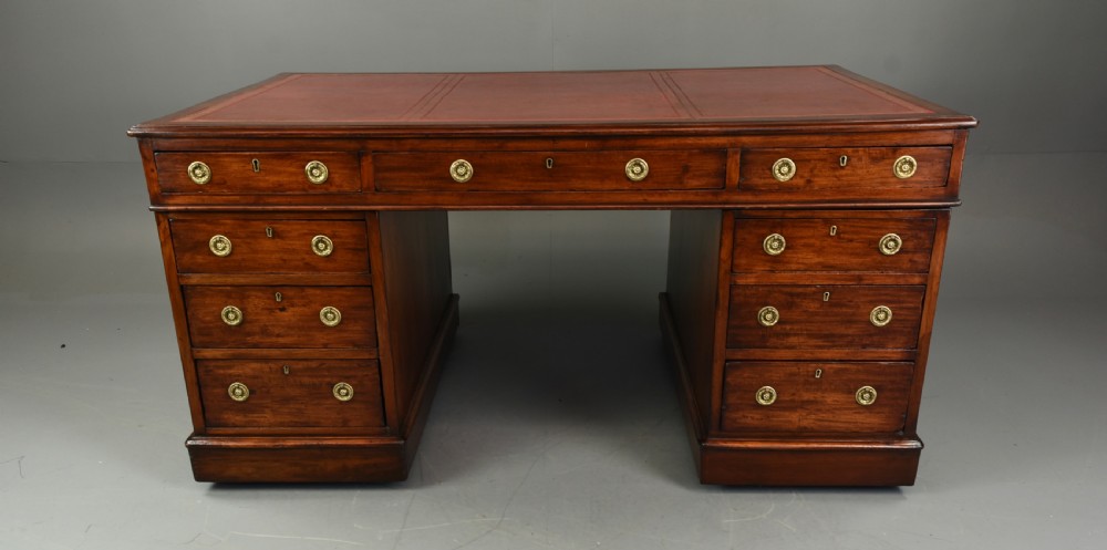 Large Victorian partners desk 