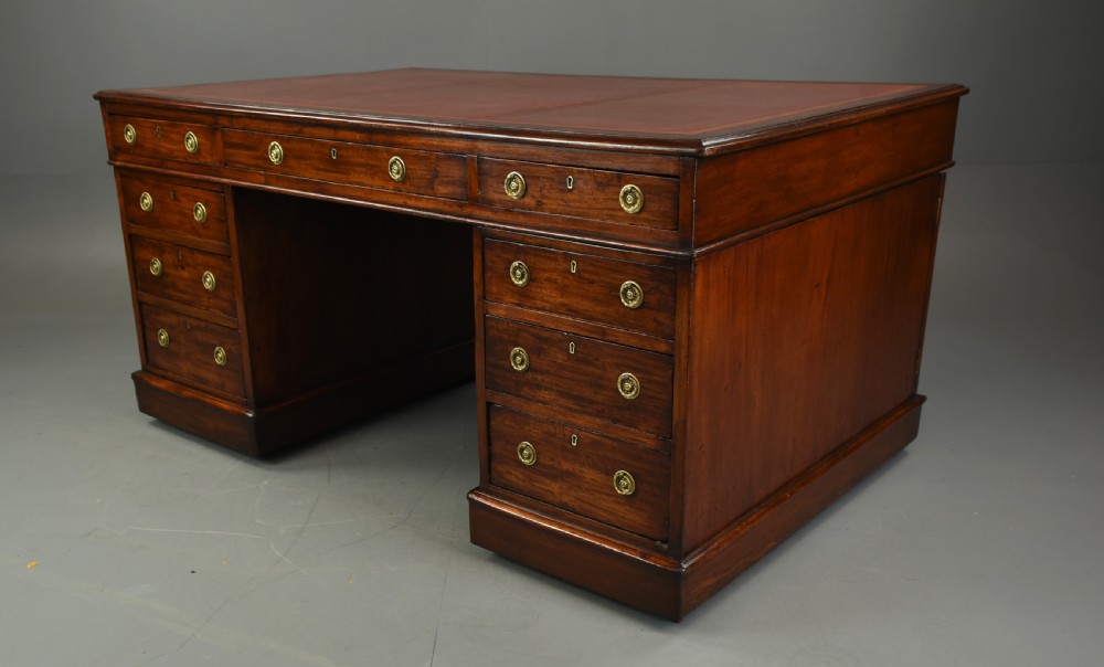 Large Victorian partners desk  View II