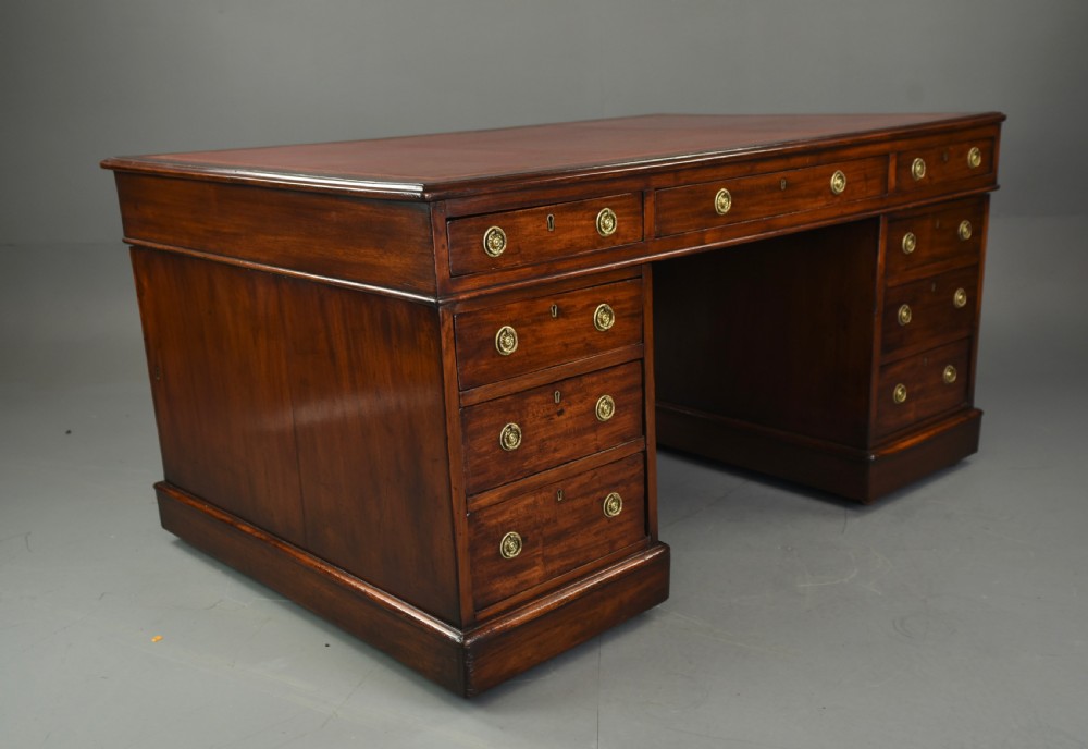 Large Victorian partners desk  View III