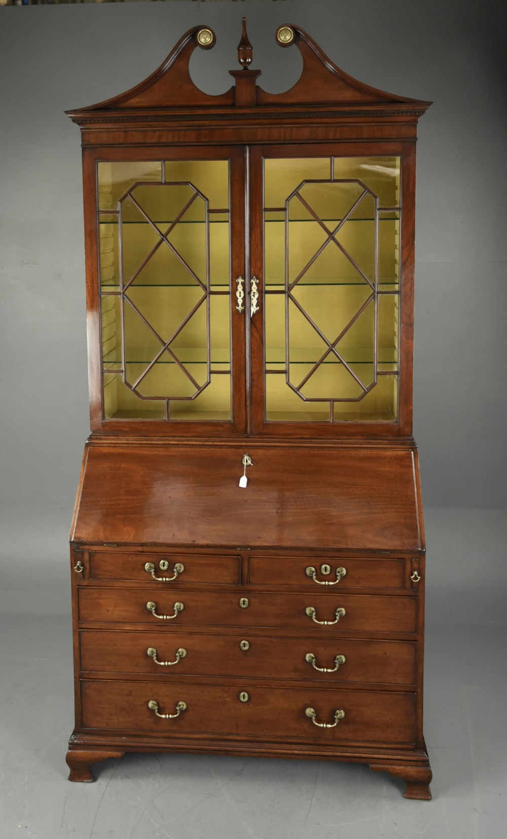 Georgian mahogany bureau bookcase 