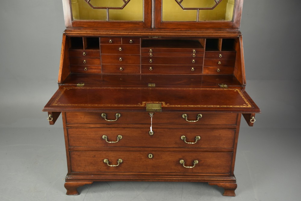Georgian mahogany bureau bookcase  View V