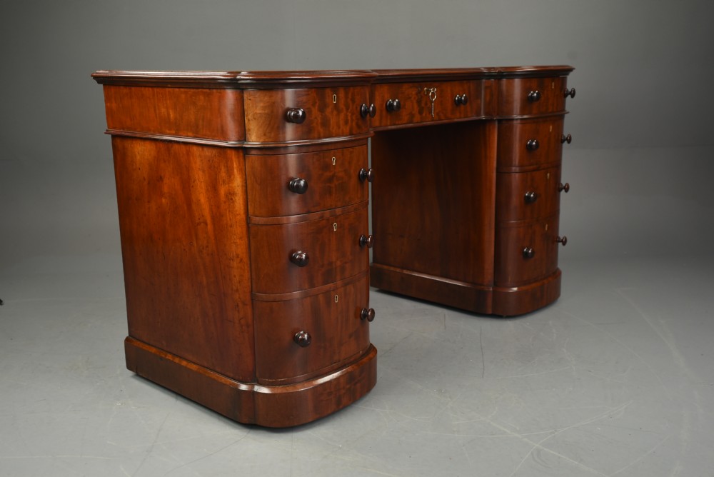 Victorian mahogany pedestal desk  View V