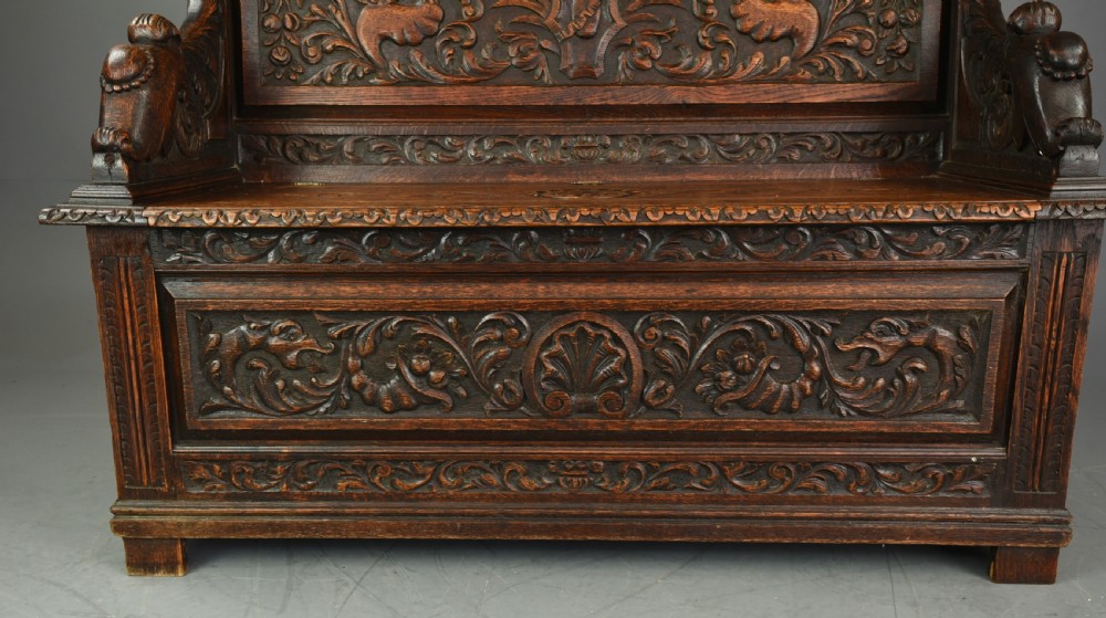 carved oak bench  View V