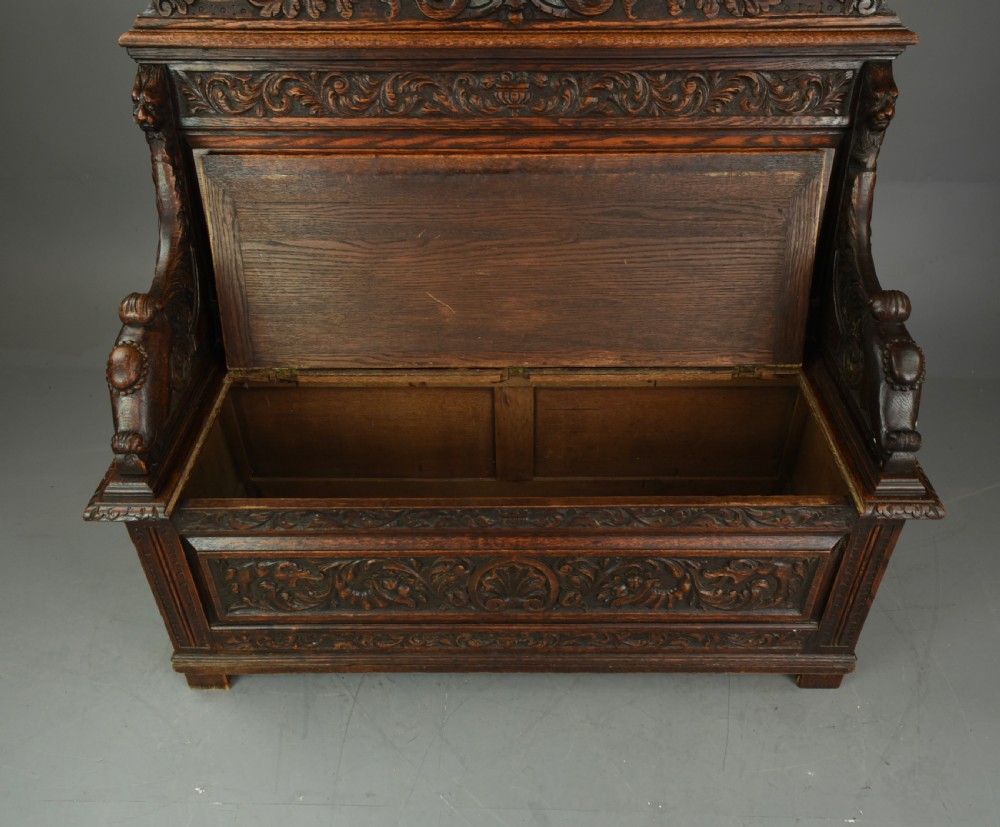 carved oak bench  View VI