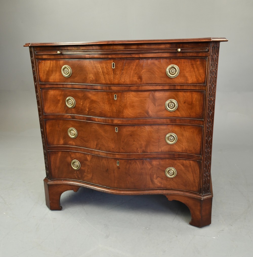 19th century mahogany serpentine chest of drawers S&H Jewell London