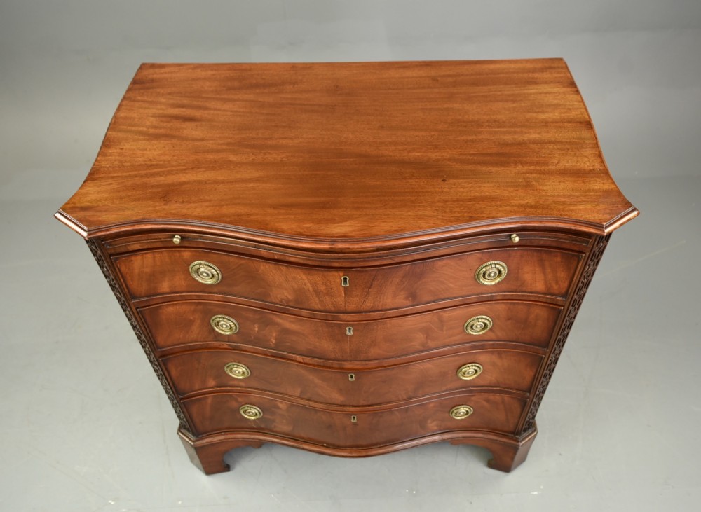 19th century mahogany serpentine chest of drawers S&H Jewell London View III