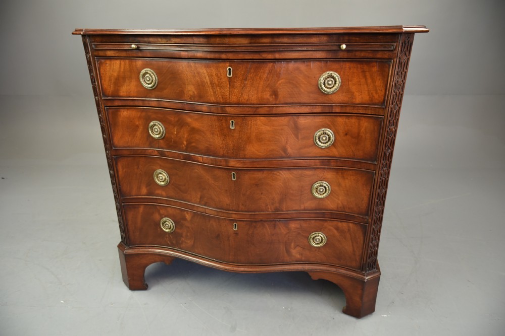 19th century mahogany serpentine chest of drawers S&H Jewell London View IV