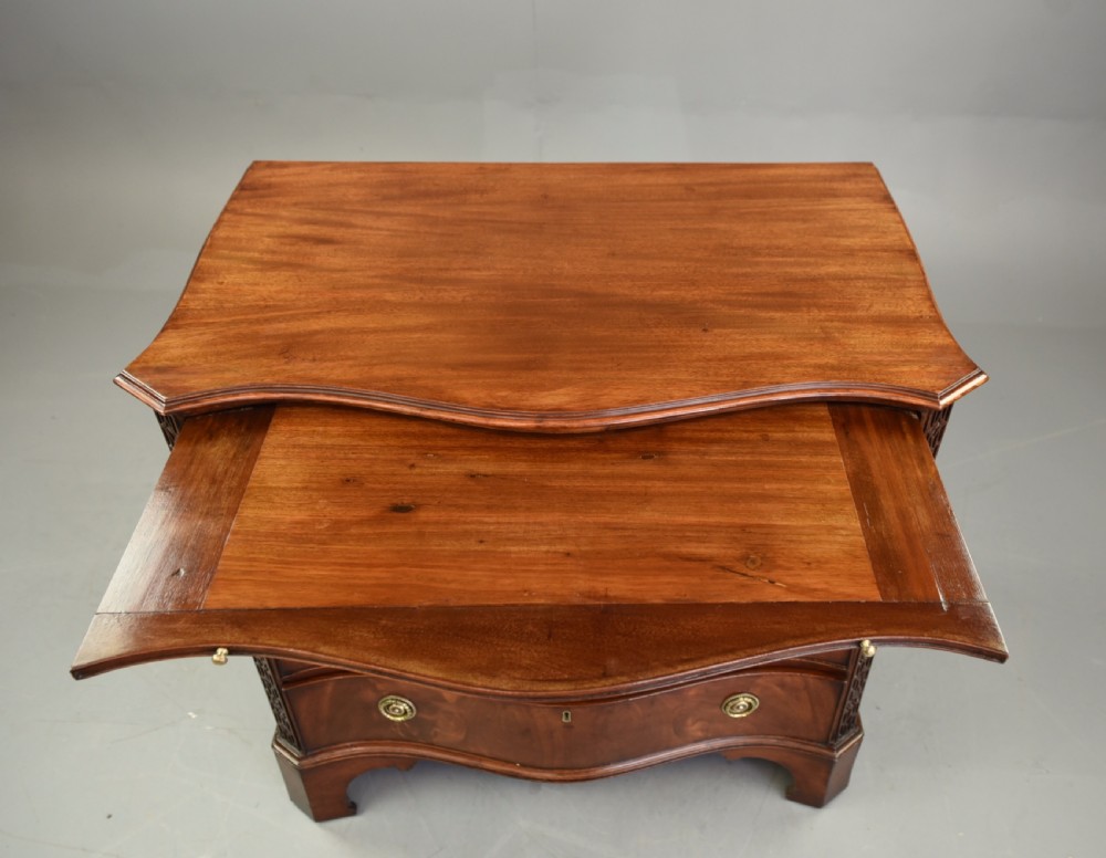 19th century mahogany serpentine chest of drawers S&H Jewell London View VI