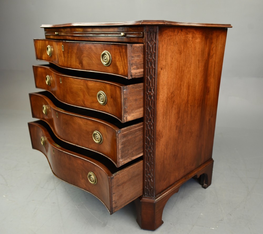 19th century mahogany serpentine chest of drawers S&H Jewell London View VII