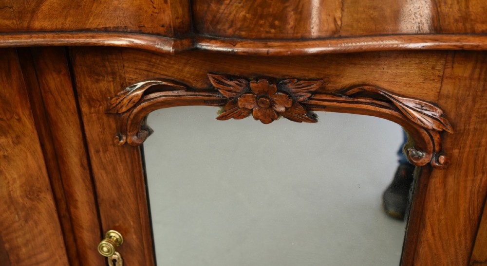 Walnut marble top credenza sideboard  View IV