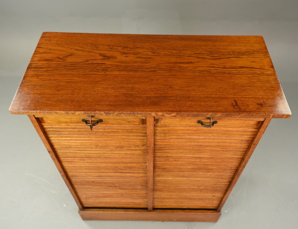 oak double tambour front file cabinet  View IV